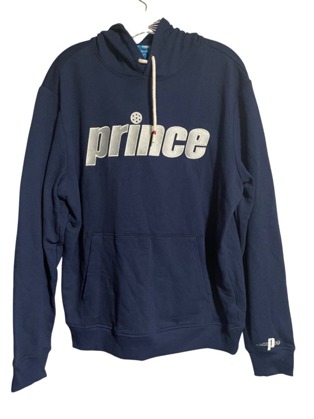 Prince Pickleball Navy Blue Hoodie Sweatshirt Mens Medium Cotton/Polyester Blend